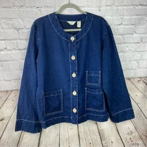 J. Jill Size Large Lightweight Button Down Tencel Jacket Brand New